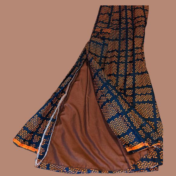 African Kitenge Fabric Flared Maxi Skirt, Never Worn Size 14/16 - Picture 4 of 5